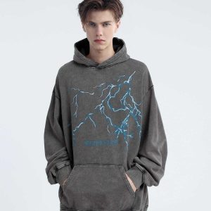 dynamic washed lightning hoodie   urban y2k appeal 1256