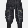 dynamic webbing black joggers sleek urban streetwear 6091