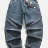 dynamic webbing denim pants   youthful streetwear icon 2066