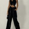 dynamic zipper loose pants youthful & sleek streetwear 2368