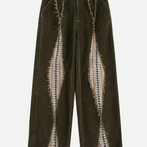 eclectic fringe rhomboid pants   youthful urban trend 5709