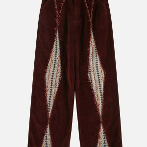 eclectic fringe rhomboid pants   youthful urban trend 8965