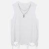 edgy broken holes necklace vest urban fashion 2674