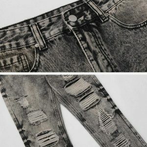 edgy distressed slim jeans   youthful urban trendsetter 2205