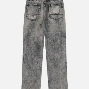 edgy distressed slim jeans   youthful urban trendsetter 4001