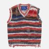 edgy distressed stripe vest   youthful urban trendsetter 4245