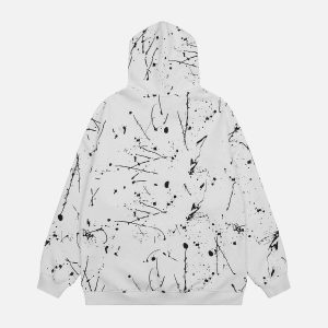 edgy paint splatter hoodie hip hop inspired streetwear 4958