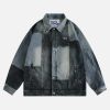 edgy patchwork denim jacket   youthful urban streetwear 6654