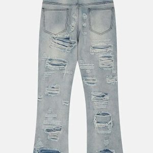 edgy ripped jeans with unique hole detailing 4193