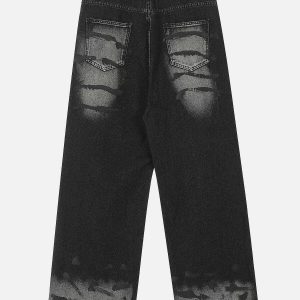 edgy scratch mark jeans   youthful urban streetwear 5883