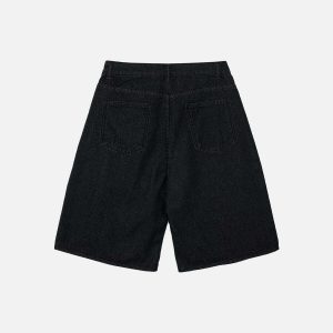 edgy shredded checkerboard shorts youthful streetwear staple 1444