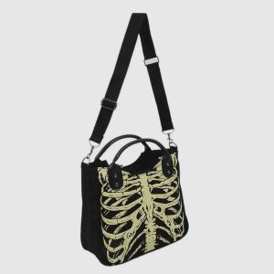 edgy skeleton crossbody bag   youthful urban accessory 7111