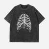 edgy skeleton print tee washed design youthful vibe 2968