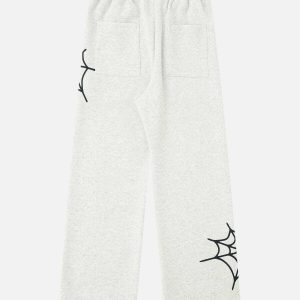 edgy spider web sweatpants   youthful urban streetwear 2575