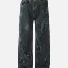 edgy splash ink graffiti jeans   urban chic streetwear 7120