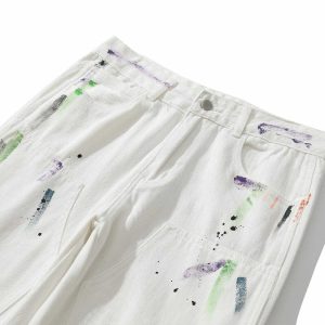 edgy splash ink graffiti jeans urban streetwear icon 3726