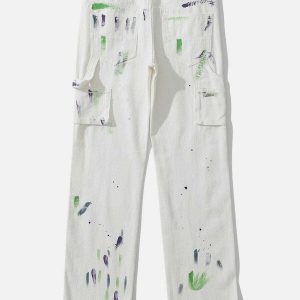 edgy splash ink graffiti jeans urban streetwear icon 8966