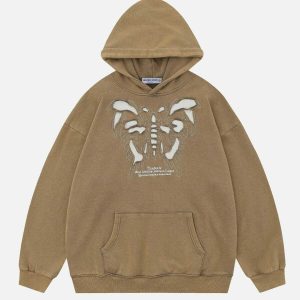 edgy washed skeleton butterfly hoodie   y2k streetwear gem 7668