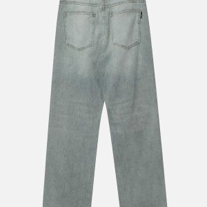 edgy waterwashed jeans with holes youthful streetwear look 2869