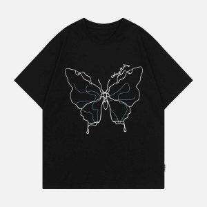 embroidered butterfly tee youthful & chic design 7052