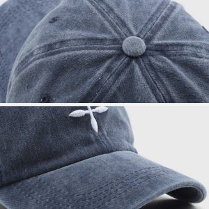 embroidered crucifix cap   iconic baseball style 3884