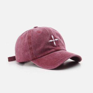 embroidered crucifix cap   iconic baseball style 8567