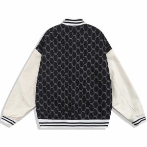 embroidered patchwork varsity jacket iconic letter design 3832