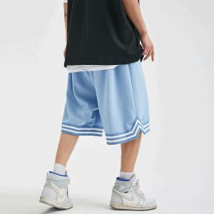 embroidered stripe shorts with drawstring youthful appeal 8570