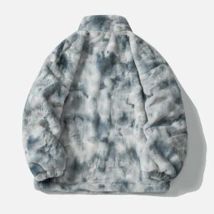 embroidered wings bunny tie dye sherpa coat iconic style 4218