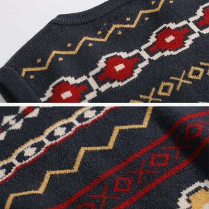 ethnic jacquard sweater vest iconic & crafted design 5843