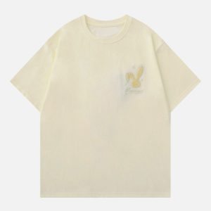 flocked rabbit tee youthful & quirky streetwear essential 7158