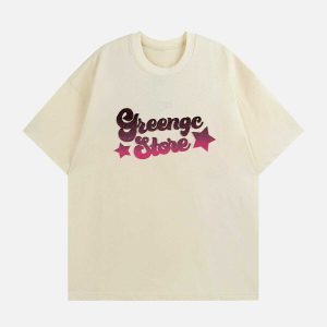 gradient embroidered tee youthful letter design 8465