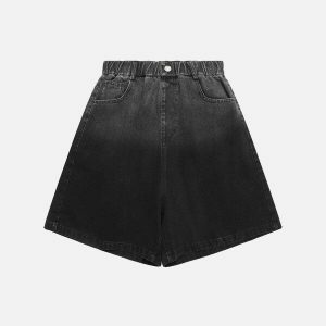 gradient washed jorts edgy & retro streetwear 1882