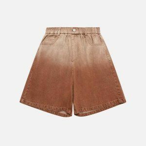 gradient washed jorts edgy & retro streetwear 8264