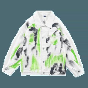 graffiti denim jacket white   iconic urban streetwear 4805