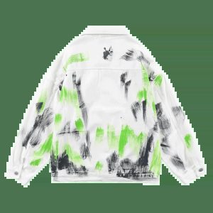 graffiti denim jacket white   iconic urban streetwear 6628