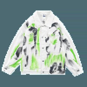 graffiti denim jacket white   iconic urban streetwear 7981