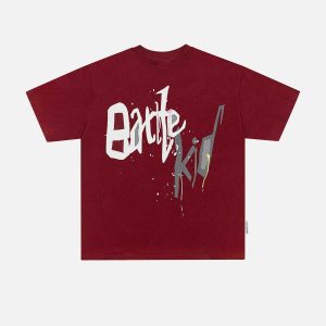 graffiti letter tee dynamic print & urban style 1103