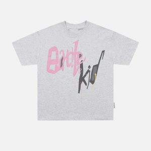 graffiti letter tee dynamic print & urban style 8325