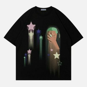 graffiti star print tee urban streetwear 6775