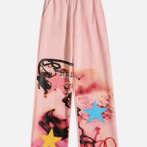 graffiti star sweatpants urban chic & youthful style 6276