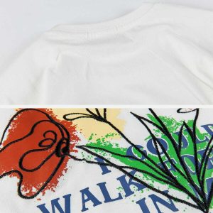 hand painted rose tee youthful & vibrant design 7538