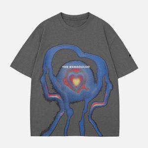 heart abstract print t shirt dynamic & youthful design 2020