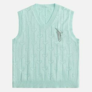 hollow love sweater vest 2161