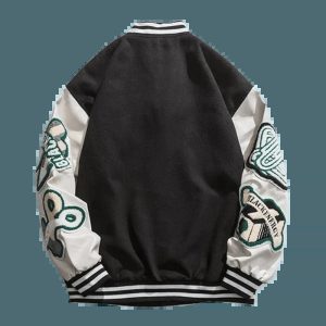 iconic black baseball jacket be edition   urban chic 7965