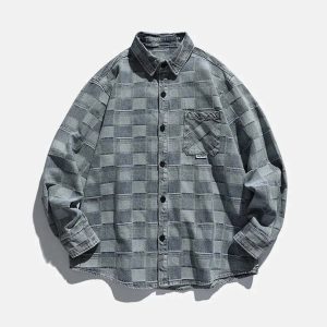 iconic check print shirt longsleeved & youthful style 4125