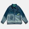 iconic checkerboard gradient jacket denim urban appeal 3233