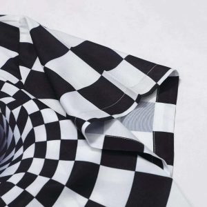 iconic checkerboard shirt with black hole design youthful edge 5700