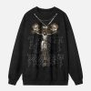 iconic cross necklace sweatshirt   youthful urban appeal 1422