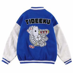 iconic god of gamblers varsity jacket   youthful streetwear 5905